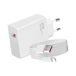 NÚCLEO XIAOMI MDY-12-EH USB A 67W + CABO USB A - TYPE C