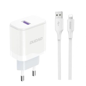NÚCLEO DUDAO A20EUL USB A 18W + CABO USB A - LIGHTNING 1M